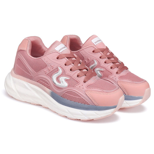 Bersache Premium Sports ,Gym, trending Stylish Running shoes for Women (9104-Pink)