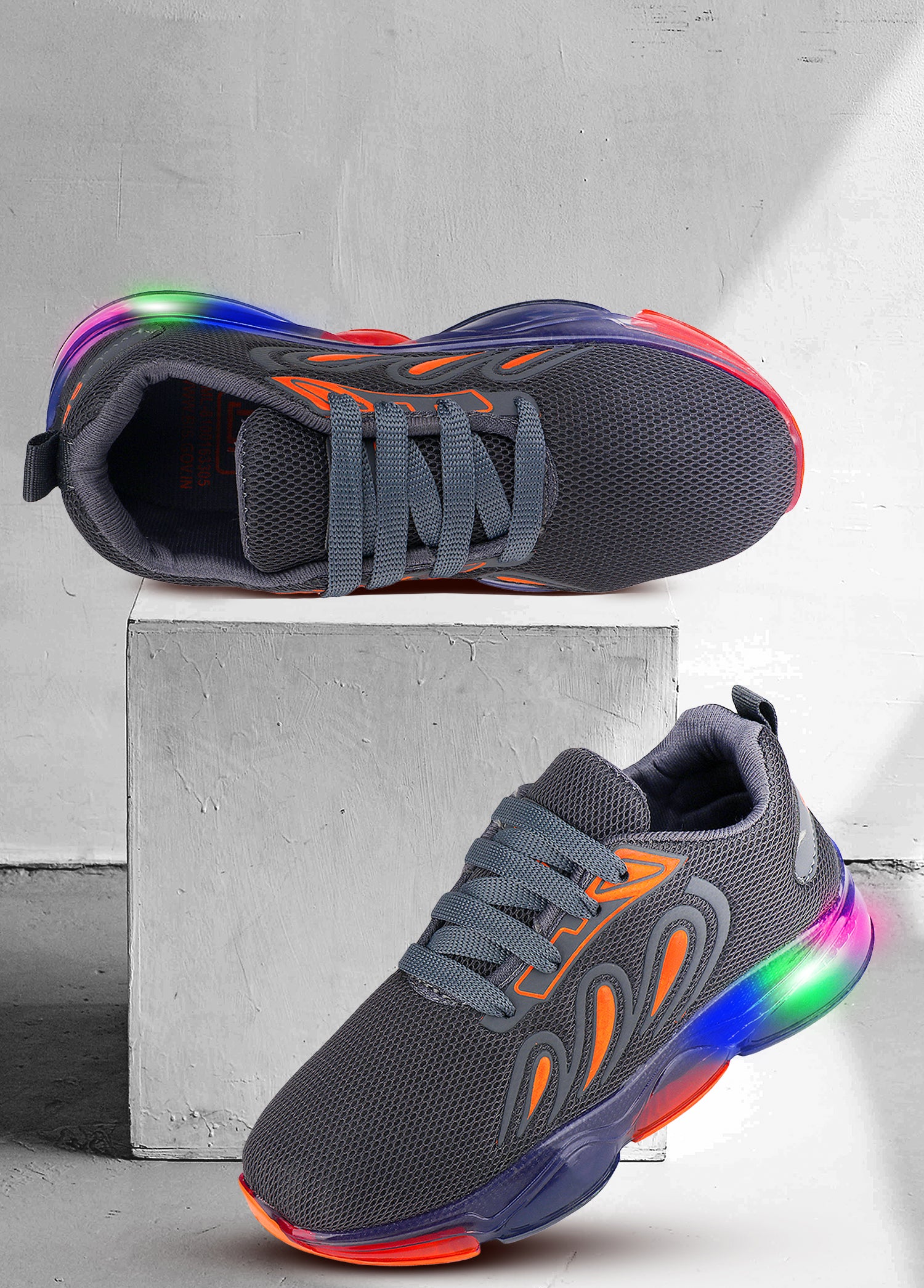 Bersache Casual Sneaker shoe for Kids|Soft Cushioned Insole,Slip-Resistance Casuals For Kids - Orange - 8037.