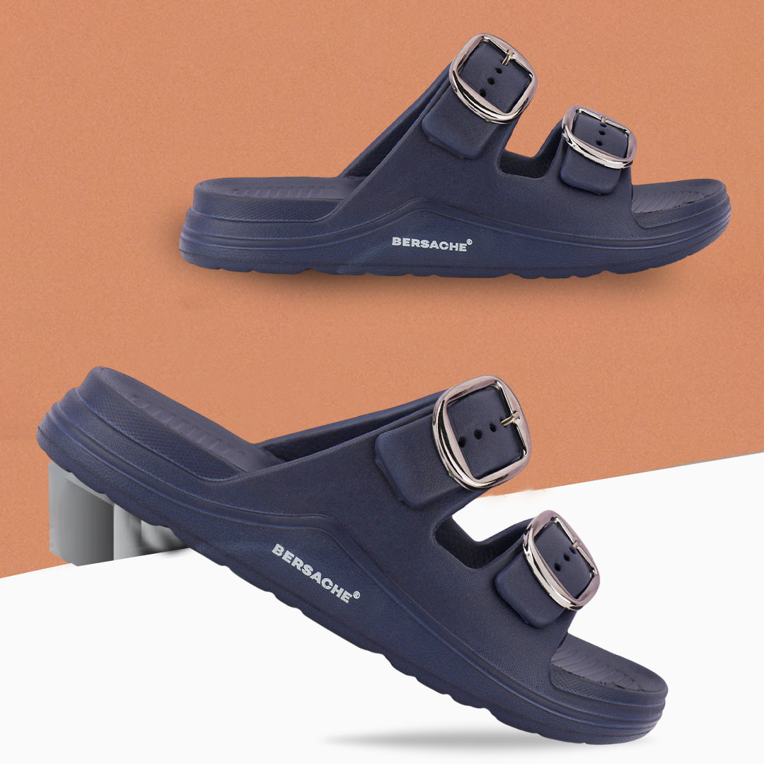 Bersache Extra Soft Classic Casual with Regular wear with Ultra Soft & Flexibility Technology Flip-Flop for Men's-(6285-Navy-Blue)