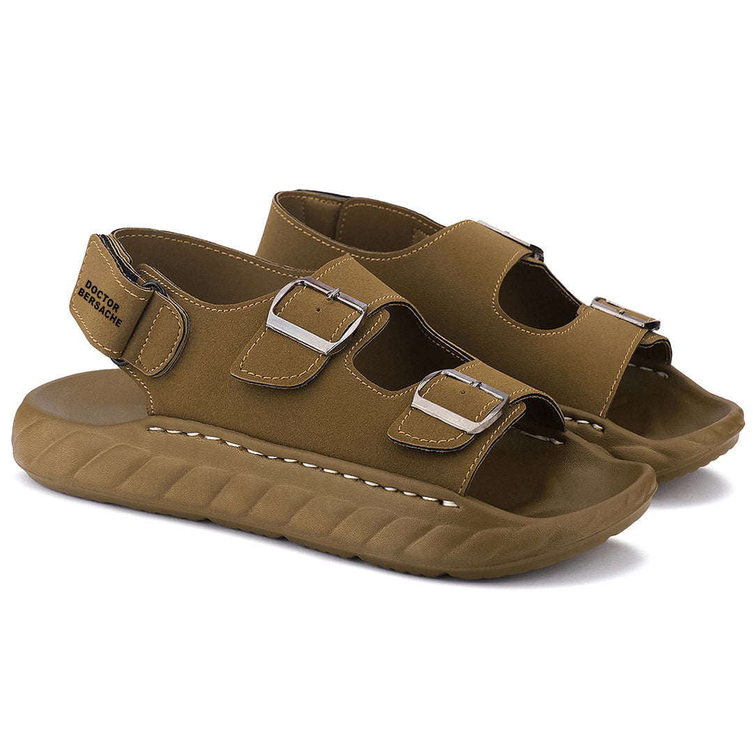 Doctor Bersache Newly Launched Orthopedic Comfort slider for Men | Diabetic Friendly | Extra Cushioning | Arch Support | Pain | Brown-DS135