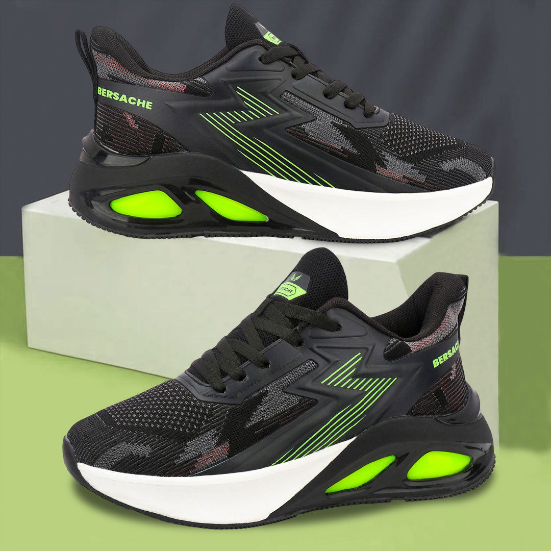 Bersache Casual Sneaker shoe for Men| Soft Cushioned Insole , Slip-Resistance Casuals For Men (Black-9218).