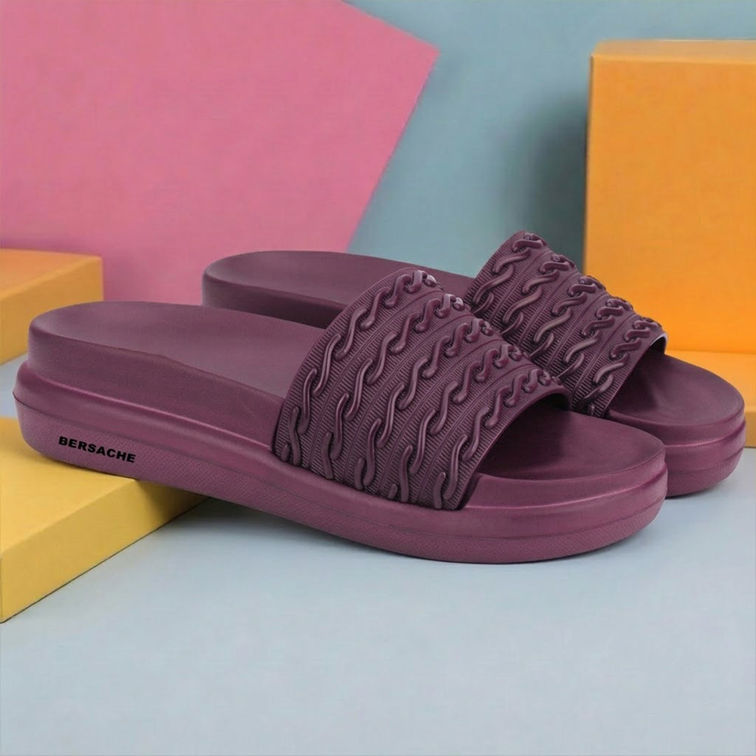 Bersache Extra Soft Classic Casual with Regular wear with Ultra Soft & Flexibility Technology Sandals for Women's-(6336-Purple).