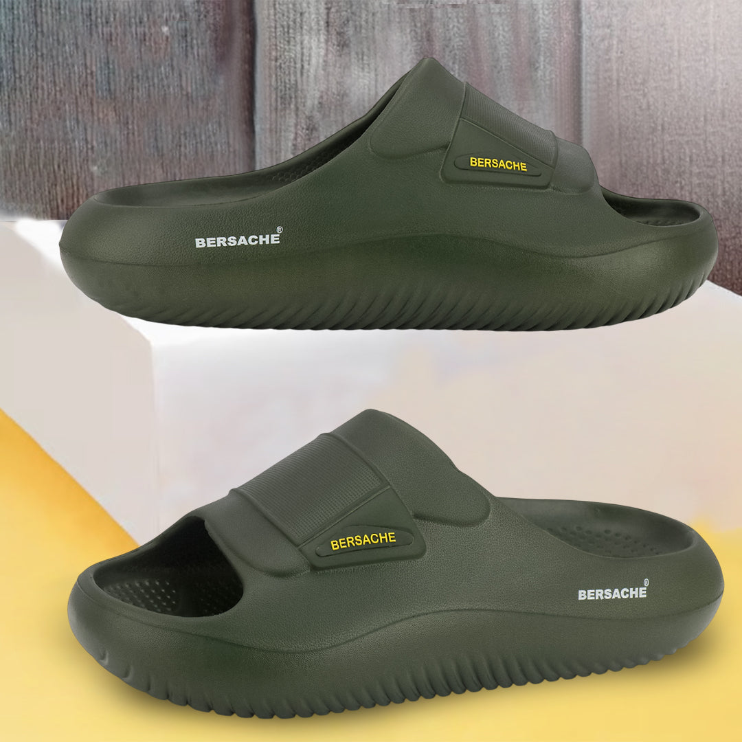 Bersache Extra Soft Classic Casual with Regular wear with Ultra Soft & Flexibility Technology Sandals for Men's-(6281-Green)