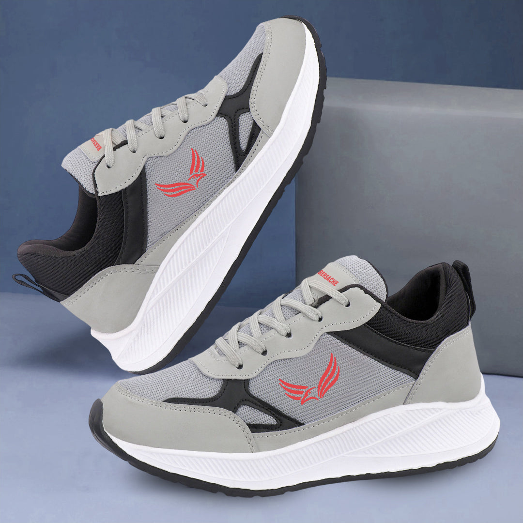 Bersache Casual Sneaker shoe for Men| Soft Cushioned Insole , Slip-Resistance Casuals For Men (Gray-8124)