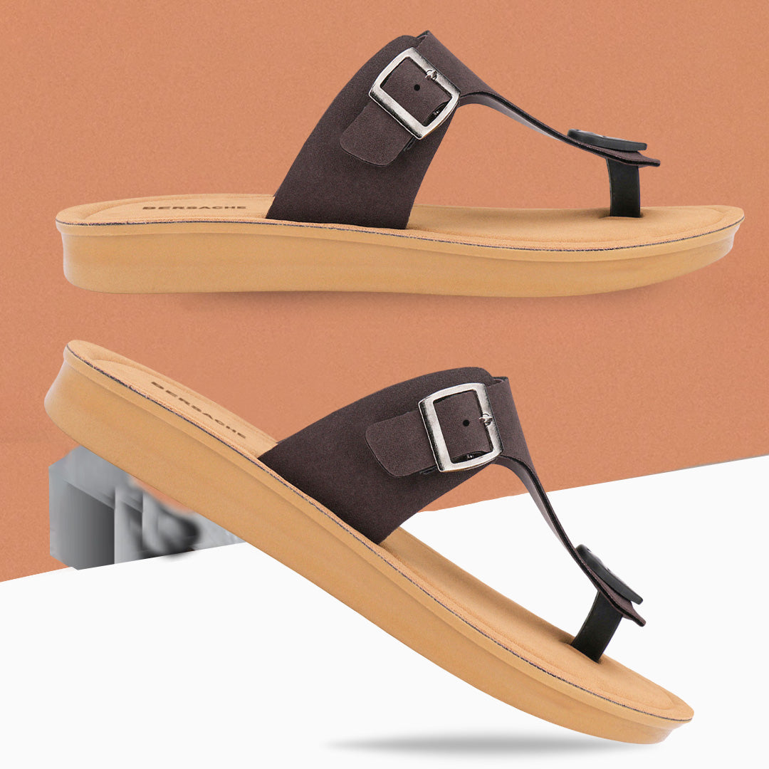 Bersache Extra Soft Classic Casual with Regular wear with Ultra Soft & Flexibility Technology Slipper For Women's & Girl's-Brown-6259
