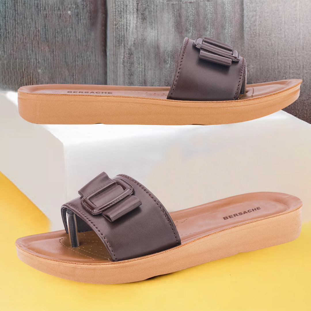 Bersache Extra Soft Classic Casual with Regular wear with Ultra Soft & Flexibility Technology Sandal For Women's/Girl's-Dark(Brown)-6227