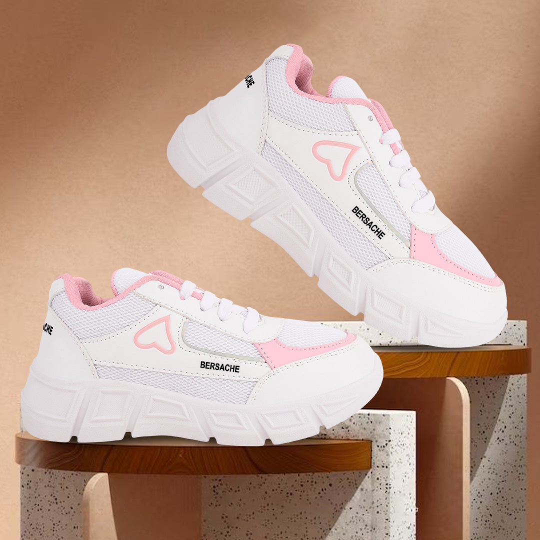 Bersache Casual Sneaker shoe for Women| Soft Cushioned Insole , Slip-Resistance Casuals For Women's-(8115-White)