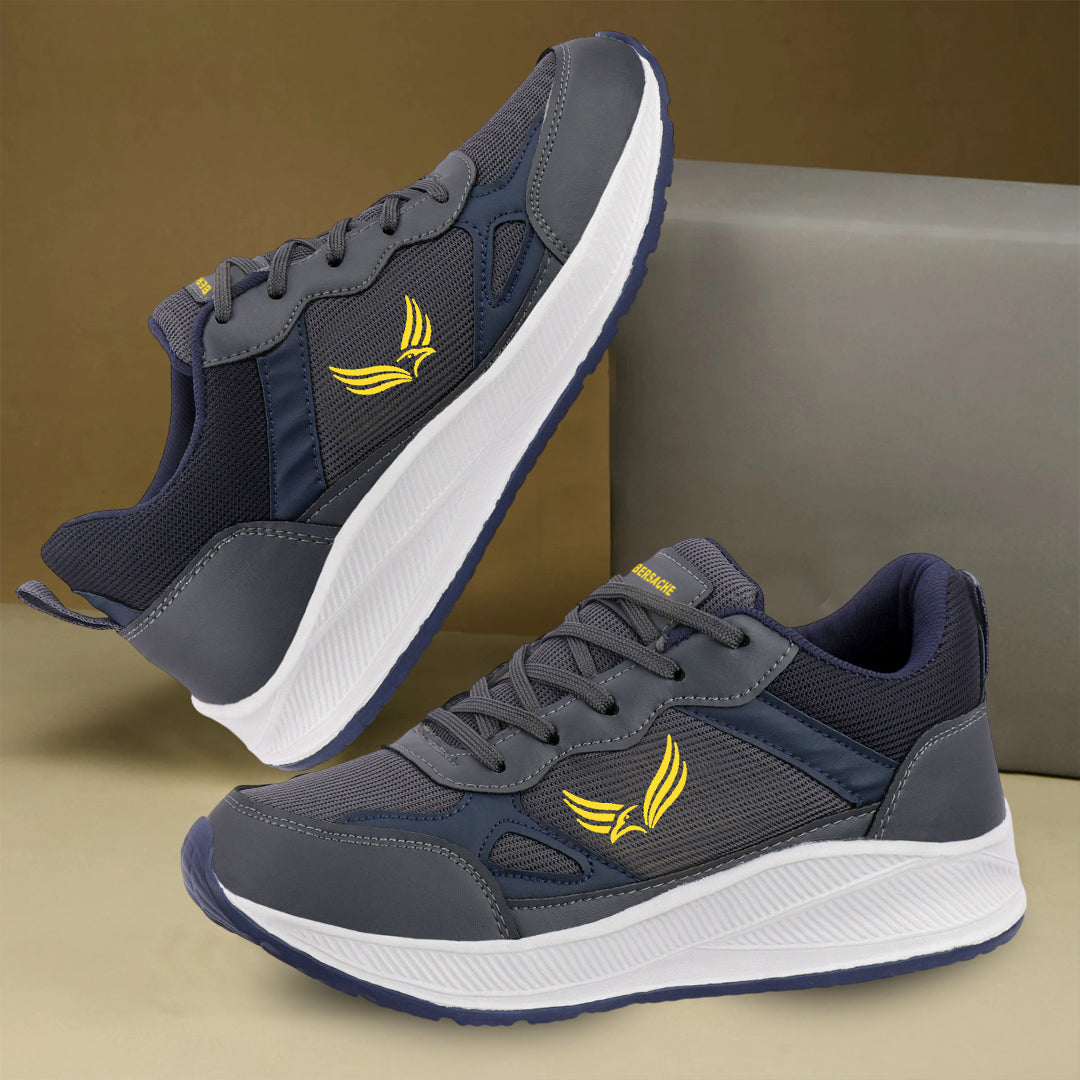 Bersache Casual Sneaker shoe for Men| Soft Cushioned Insole , Slip-Resistance Casuals For Men (Dark-Gray-8125)