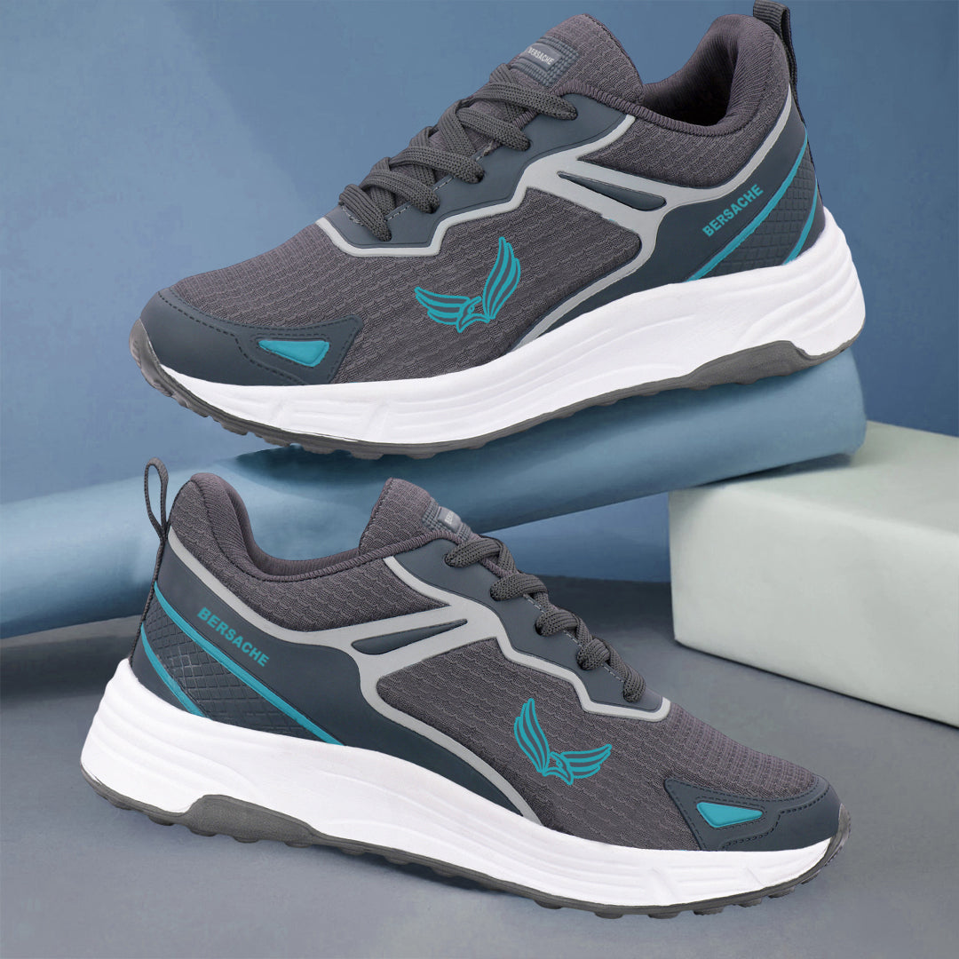 Bersache Casual Sneaker shoe for Men| Soft Cushioned Insole , Slip-Resistance Casuals For Men (Gray-8122)