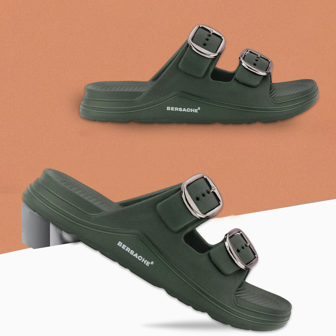 Bersache Extra Soft Classic Casual with Regular wear with Ultra Soft & Flexibility Technology Flip-Flop for Men's-(6284-Green)