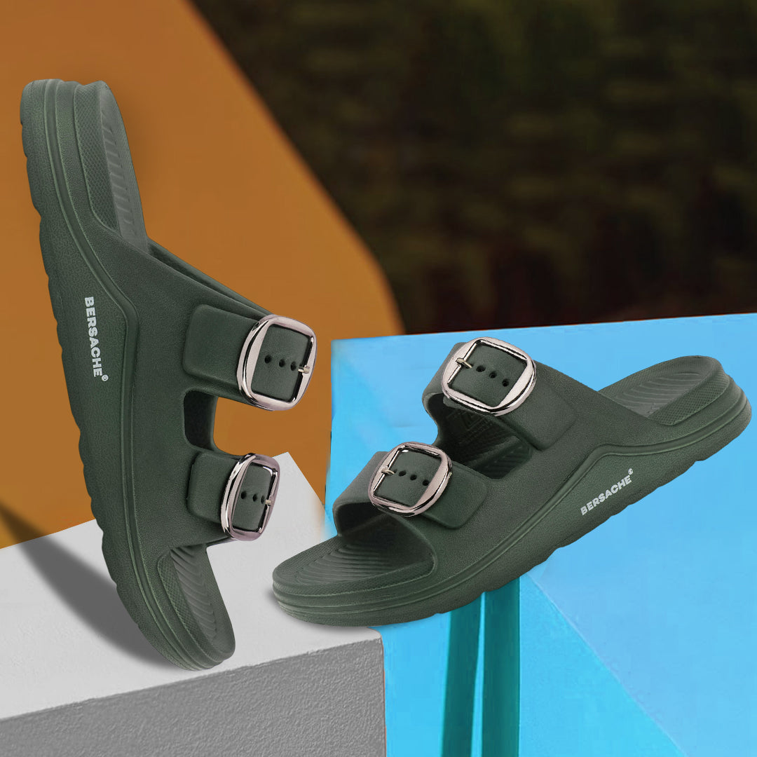 Bersache Extra Soft Classic Casual CHAPPAL with Regular wear with Ultra Soft & Flexibility Technology Slippers for Men's-(6284-Green)