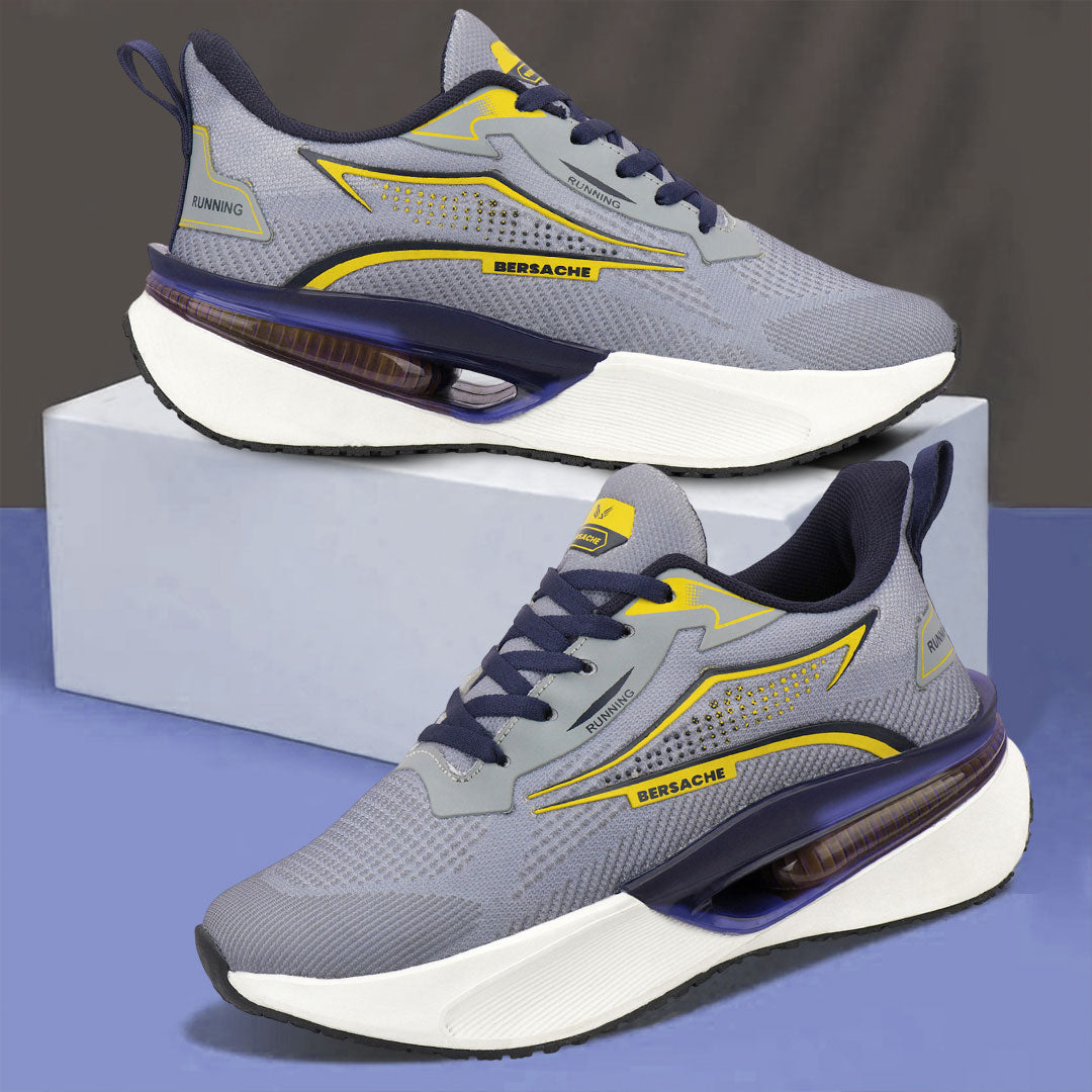 Bersache Casual Sneaker shoe for Men| Soft Cushioned Insole , Slip-Resistance Casuals For Men (Grey-9215)