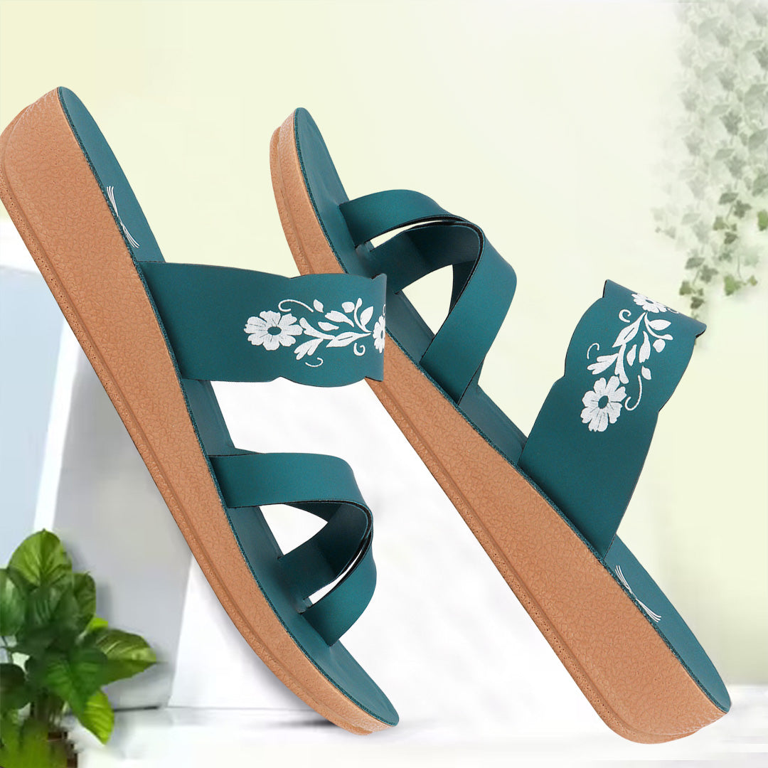 Bersache Extra Soft Classic Casual with Regular wear with Ultra Soft & Flexibility Technology Slipper For Women's & Girl's-(6243-Green)