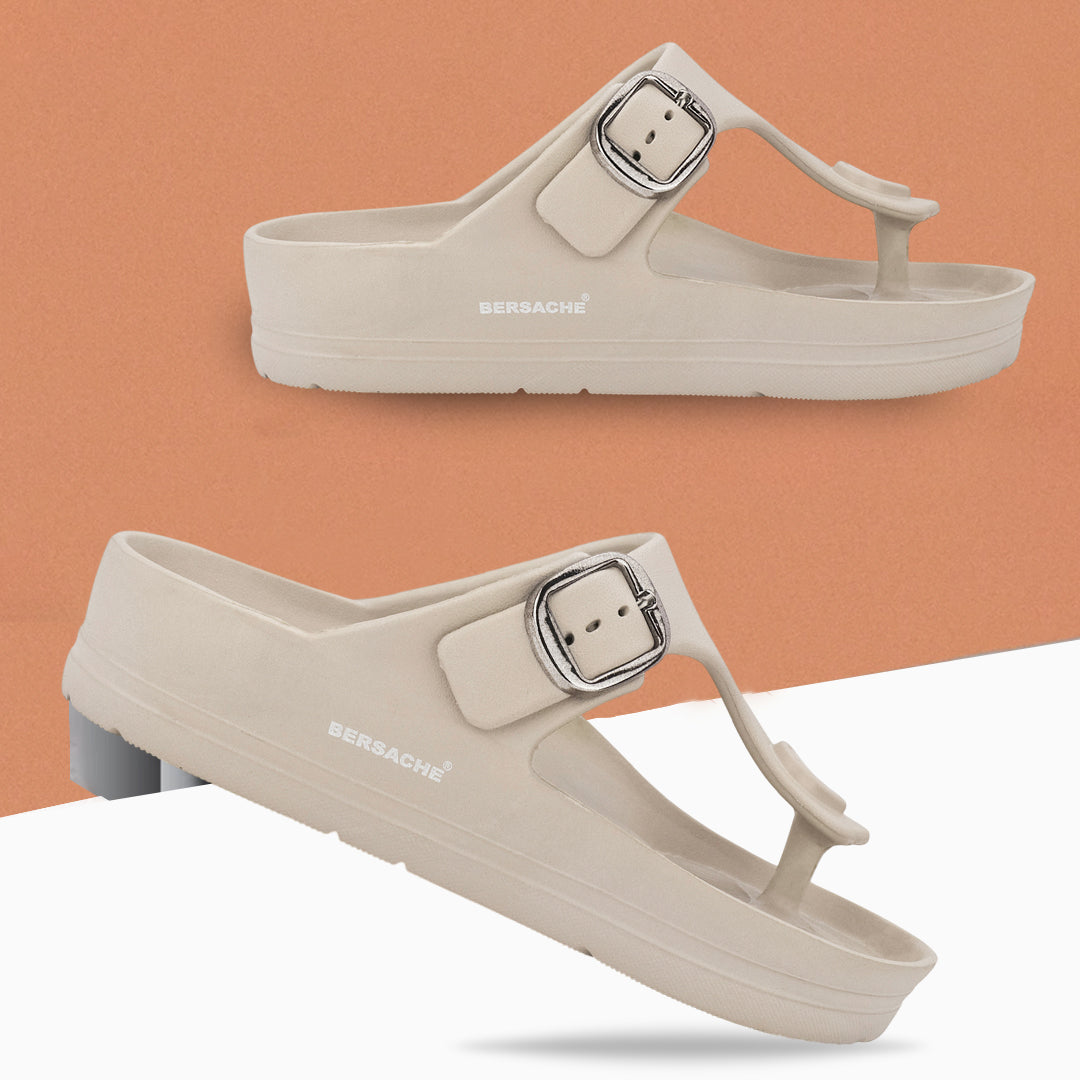 Bersache Extra Soft Classic Casual with Regular wear with Ultra Soft & Flexibility Technology Flip-Flop for Men's-(6289-Beige)