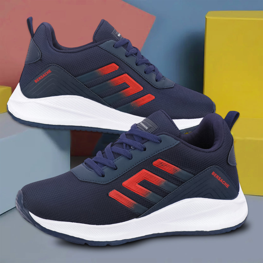 Bersache Casual Sneaker shoe for Men| Soft Cushioned Insole , Slip-Resistance Casuals For Men (Blue-8132)