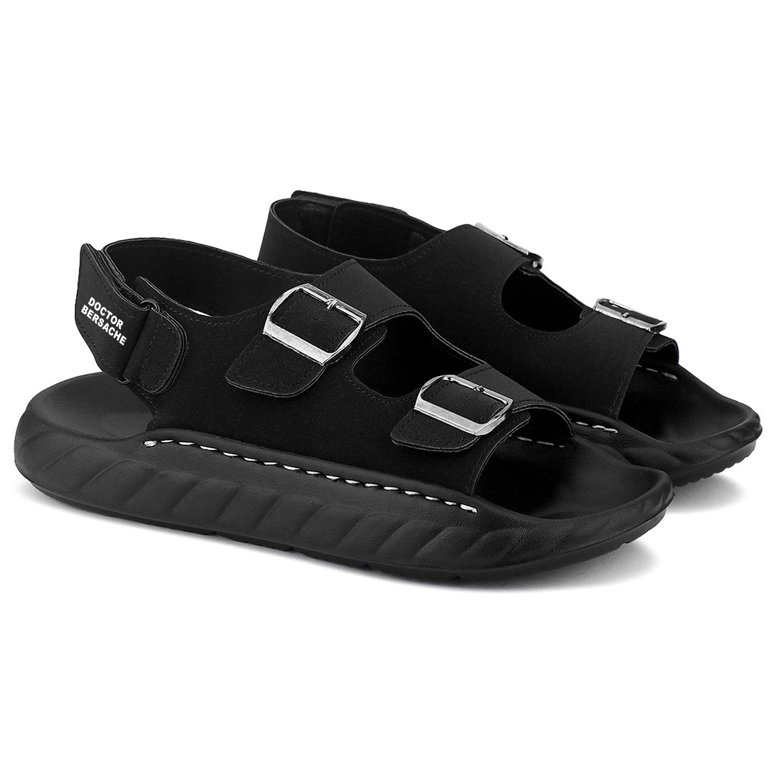 Doctor Bersache Newly Launched Orthopedic Comfort slider for Men | Diabetic Friendly | Extra Cushioning | Arch Support | Pain | Black-DS136