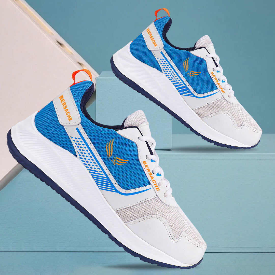 Bersache Lightweight Casual Sneaker Shoes For Men (White-8108)