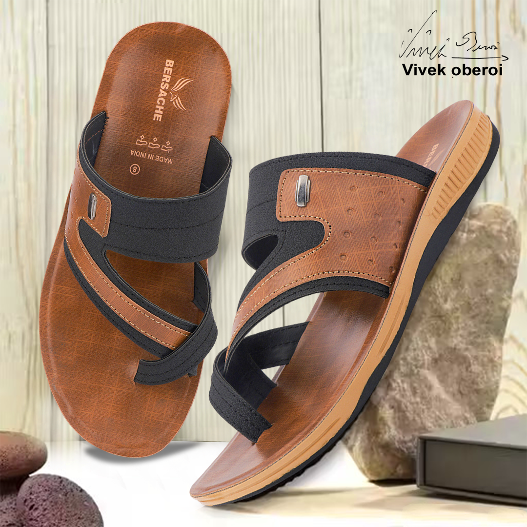 Bersache Extra Soft Classic Casual with Regular wear with Ultra Soft & Flexibility Technology Sandal For Men's & Boy's-Black-6216