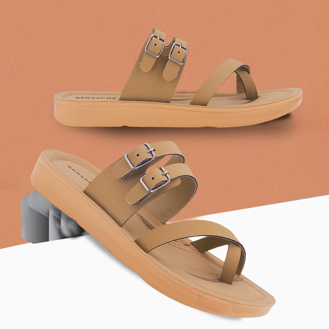 Bersache Extra Soft Classic Casual with Regular wear with Ultra Soft & Flexibility Technology Slipper For Women's & Girl's-Tan(beige)-6226