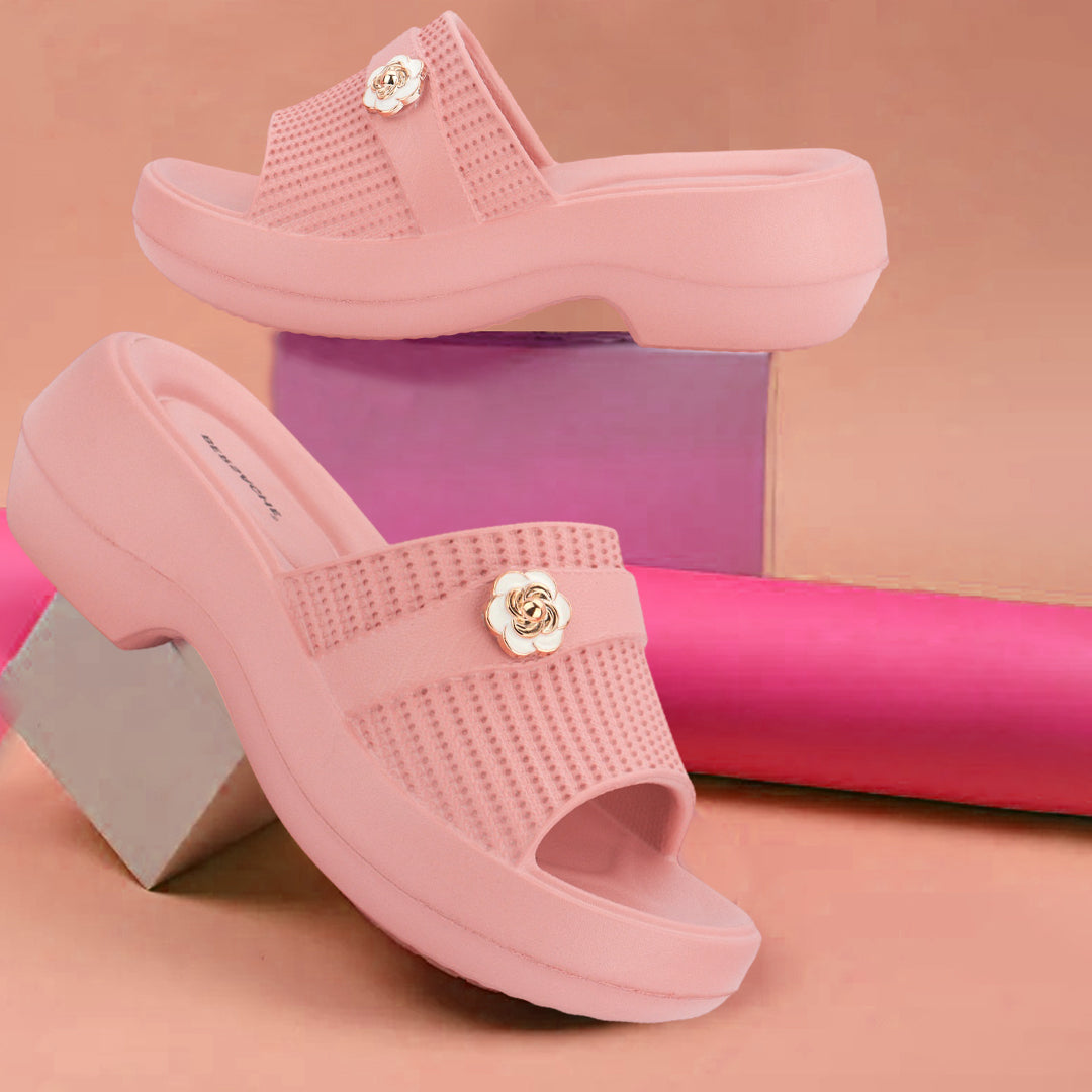 Bersache Extra Soft Classic Casual with Regular wear with Ultra Soft & Flexibility Technology Sandals for Women's-(6292-Pink)