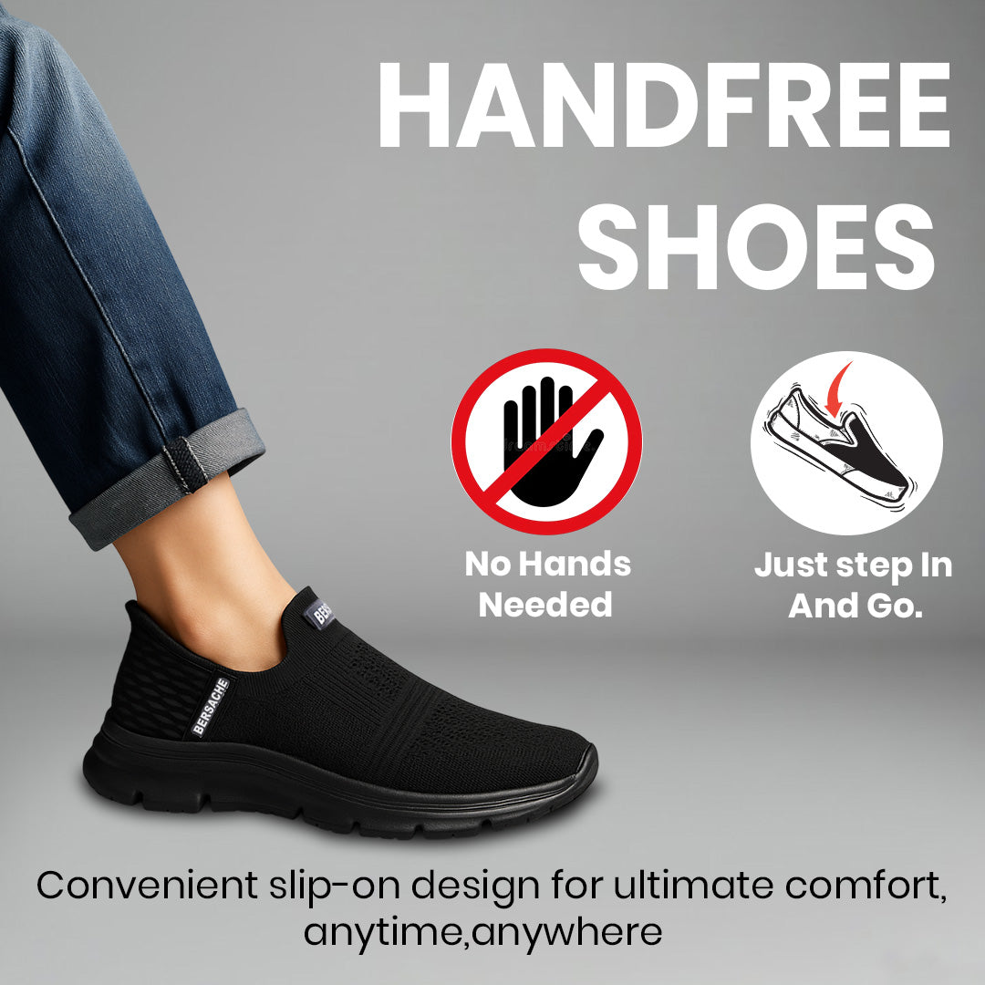 Bersache Lightweight Casual Sneaker Shoes For Men Black-8077