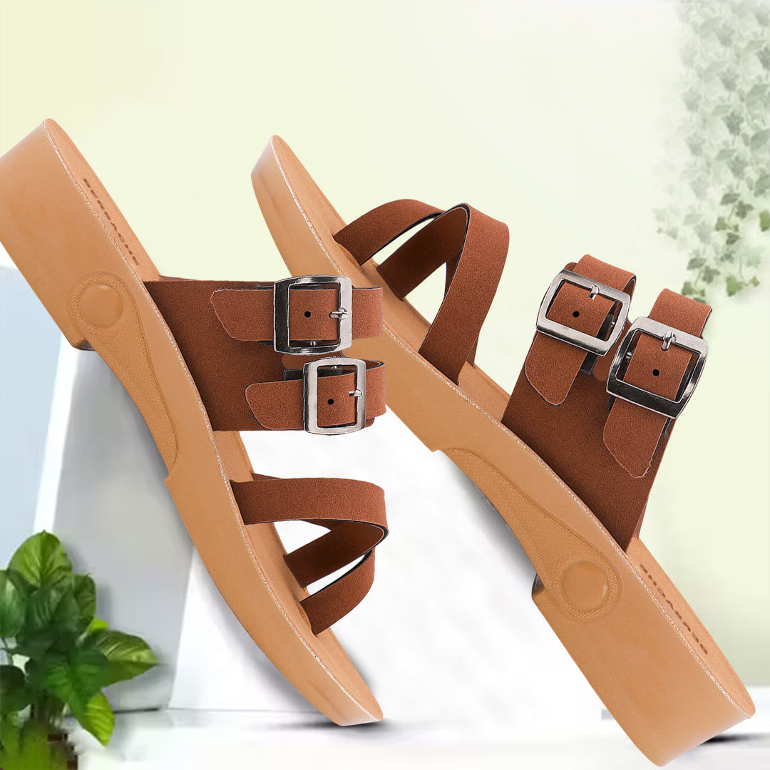 Bersache Extra Soft Classic Casual with Regular wear with Ultra Soft & Flexibility Technology Sandal's For Women's & Girl's-(6238-Brown)