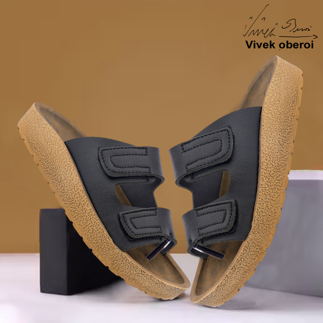 Bersache Extra Soft Classic Casual with Regular wear with Ultra Soft & Flexibility Technology Sandal For Men's & Boy's-Black-6222