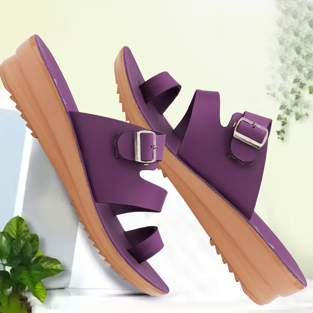 Bersache Extra Soft Classic Casual with Regular wear with Ultra Soft & Flexibility Technology Sandal's For Women's & Girl's-(6245-Purple)