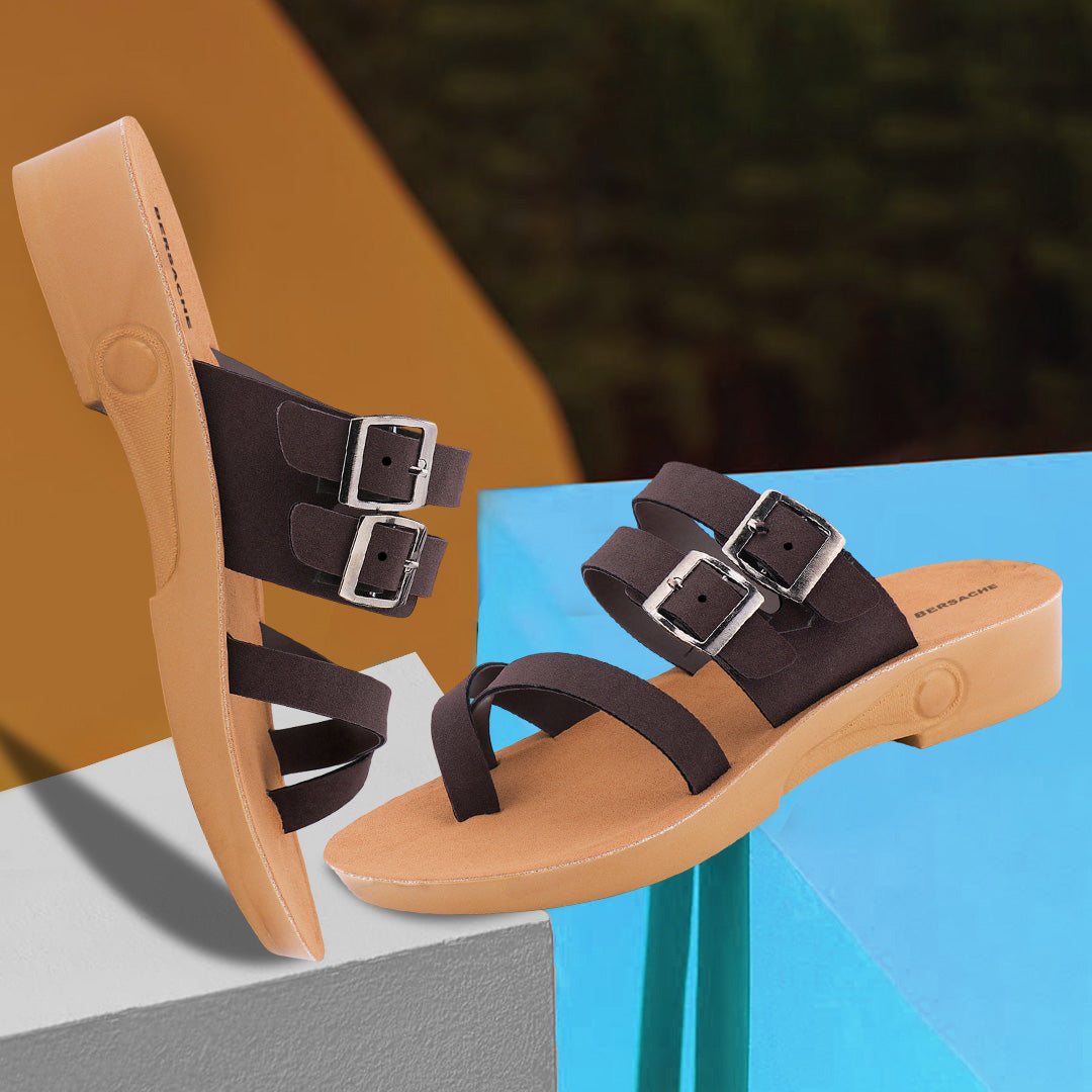 Bersache Extra Soft Classic Casual with Regular wear with Ultra Soft & Flexibility Technology Flip Flop For women's/Girl's-(Black-6239)