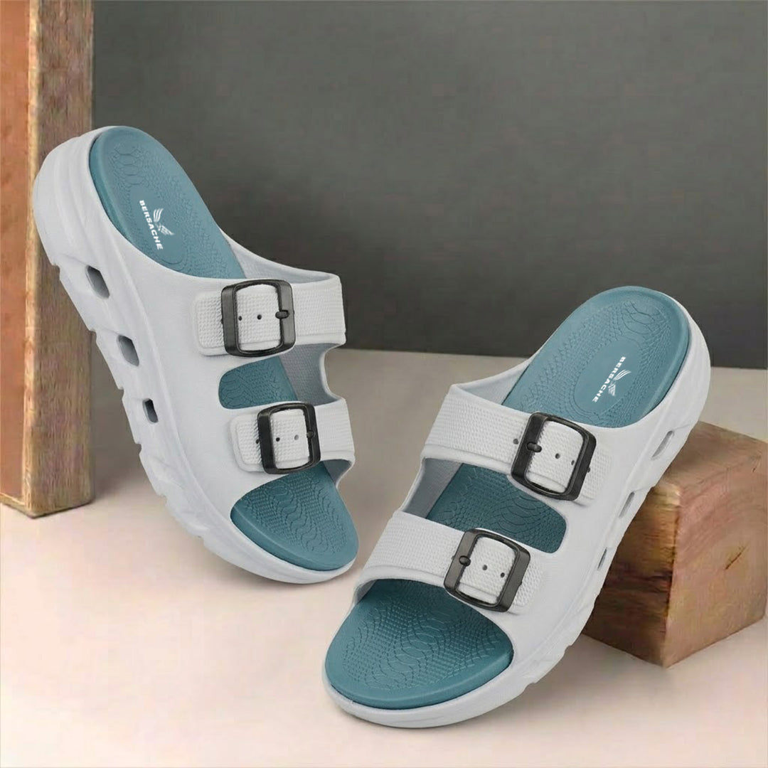 Bersache Extra Soft Classic Casual CHAPPAL with Regular wear with Ultra Soft & Flexibility Technology Slippers for Men's-(6340-Sea-Green & White).