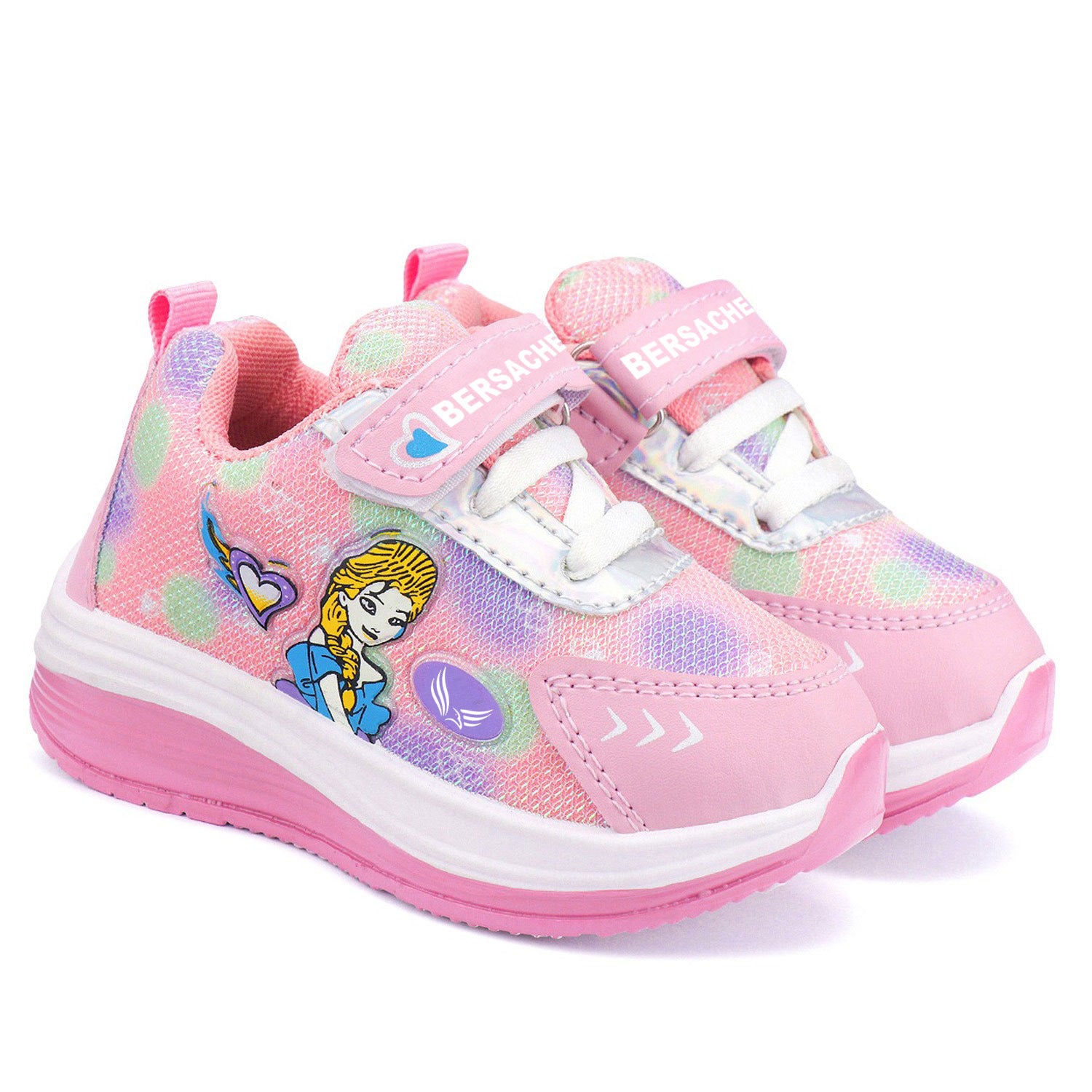 Bersache Casual Sneaker shoe for Kids|Soft Cushioned Insole,Slip-Resistance Casuals For Kids - Pink -8074.