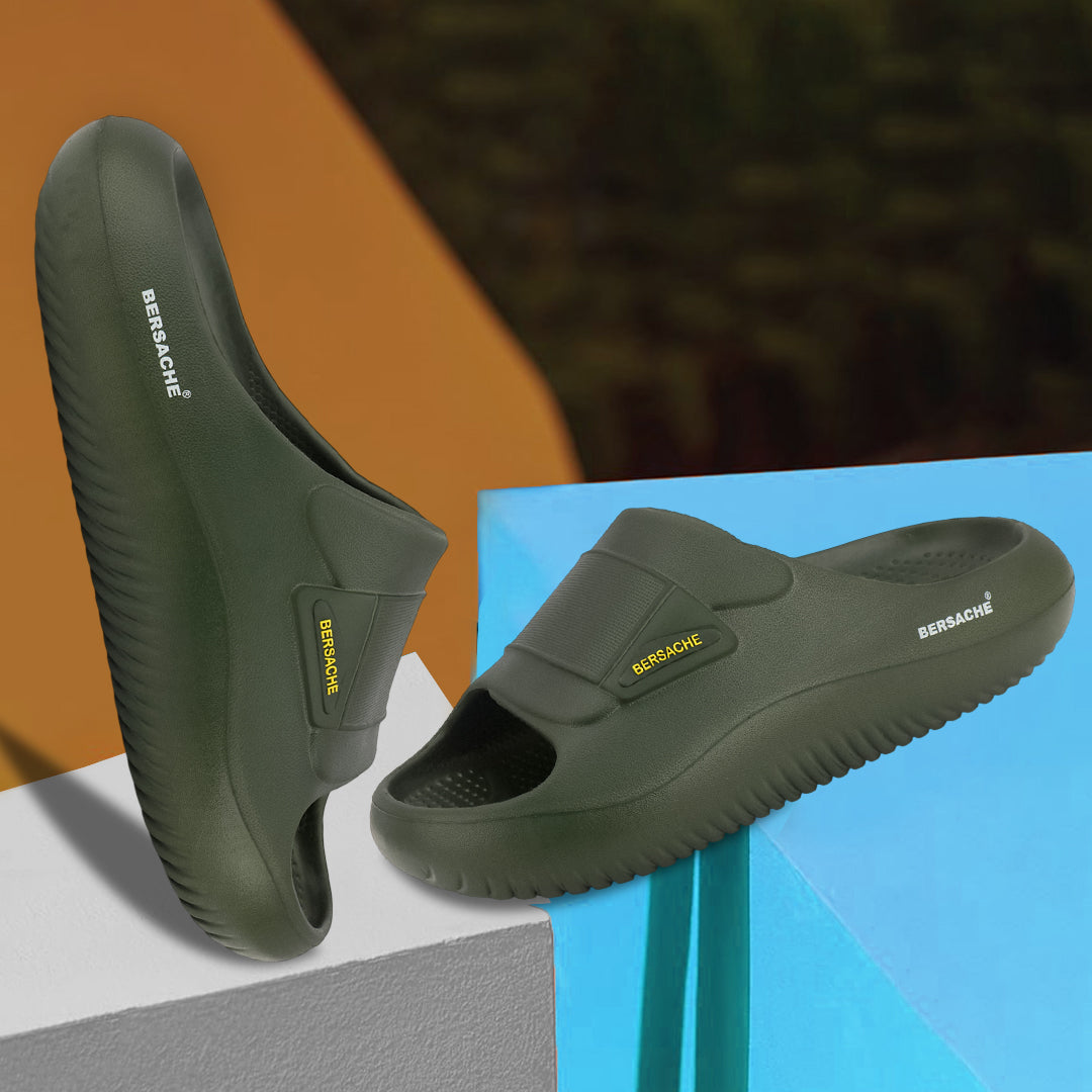 Bersache Extra Soft Classic Casual CHAPPAL with Regular wear with Ultra Soft & Flexibility Technology Slippers for Men's -(6281-Green)