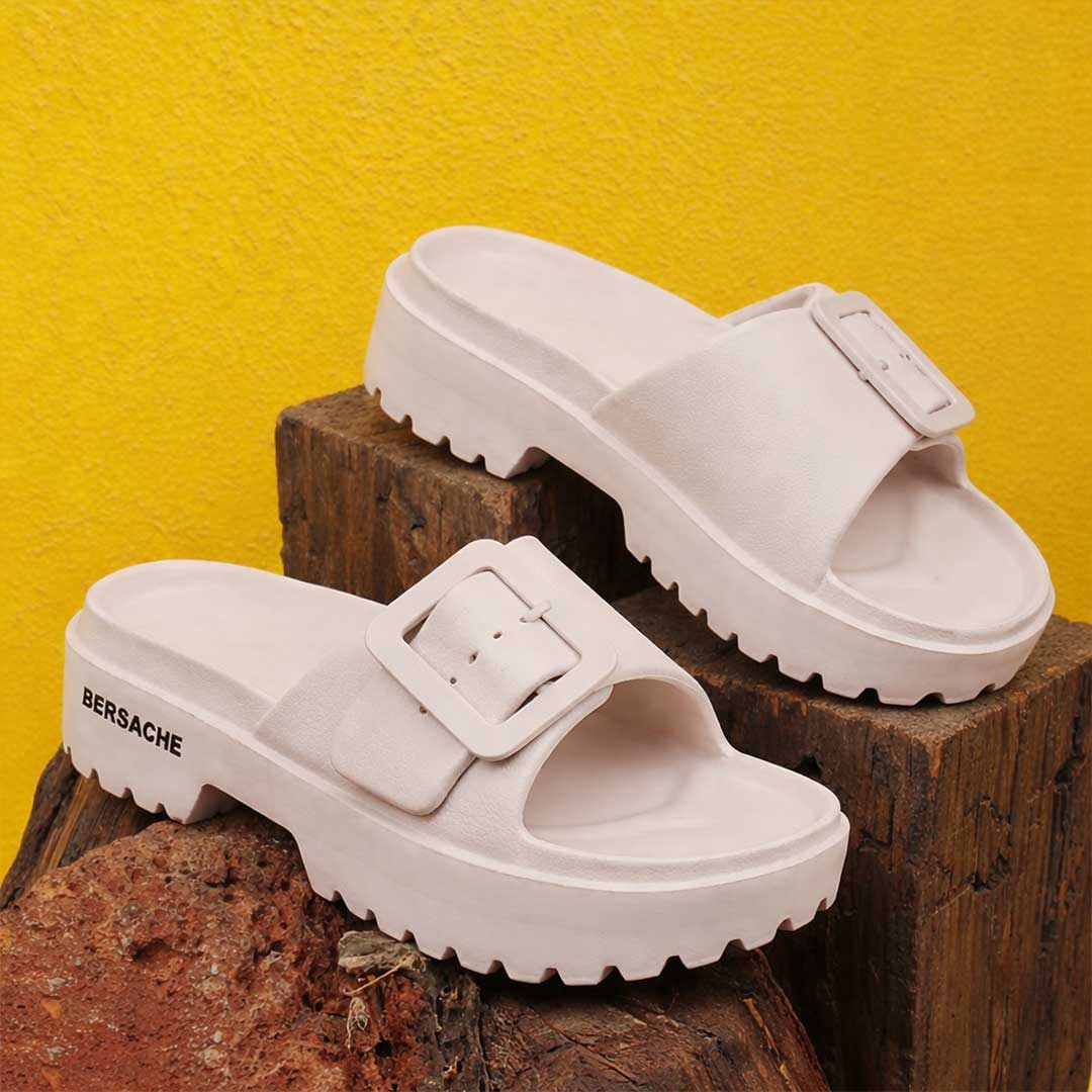 Bersache Extra Soft Classic Casual with Regular wear with Ultra Soft & Flexibility Technology Sandal for Women's-(6308-Beige)