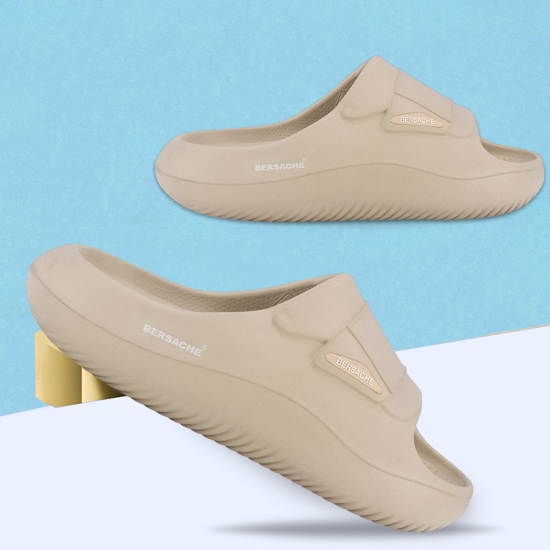Bersache Extra Soft Classic Casual CHAPPAL with Regular wear with Ultra Soft & Flexibility Technology Slippers for Men's-(6282-Beige)
