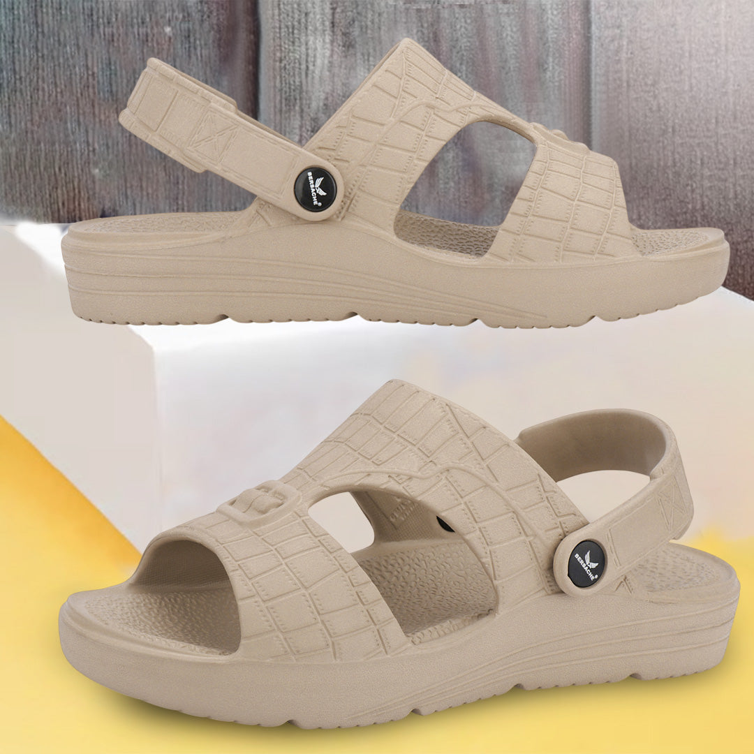 Bersache Extra Soft Classic Casual with Regular wear with Ultra Soft & Flexibility Technology Sandal For Men's & Boy's (Beige-6272).