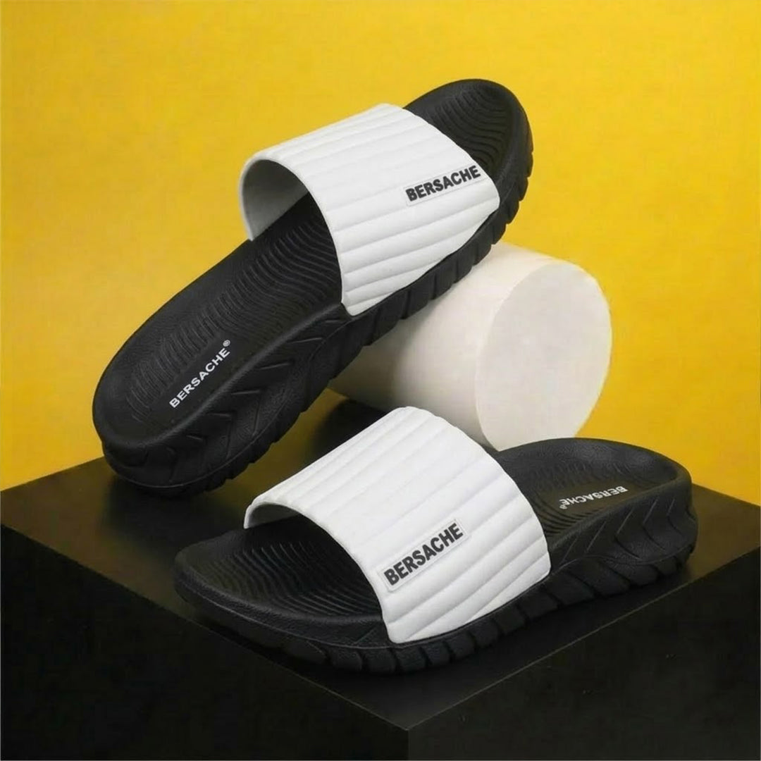 Bersache Extra Soft Classic Casual with Regular wear with Ultra Soft & Flexibility Technology Flip Flop For Men's-(Black-6332).