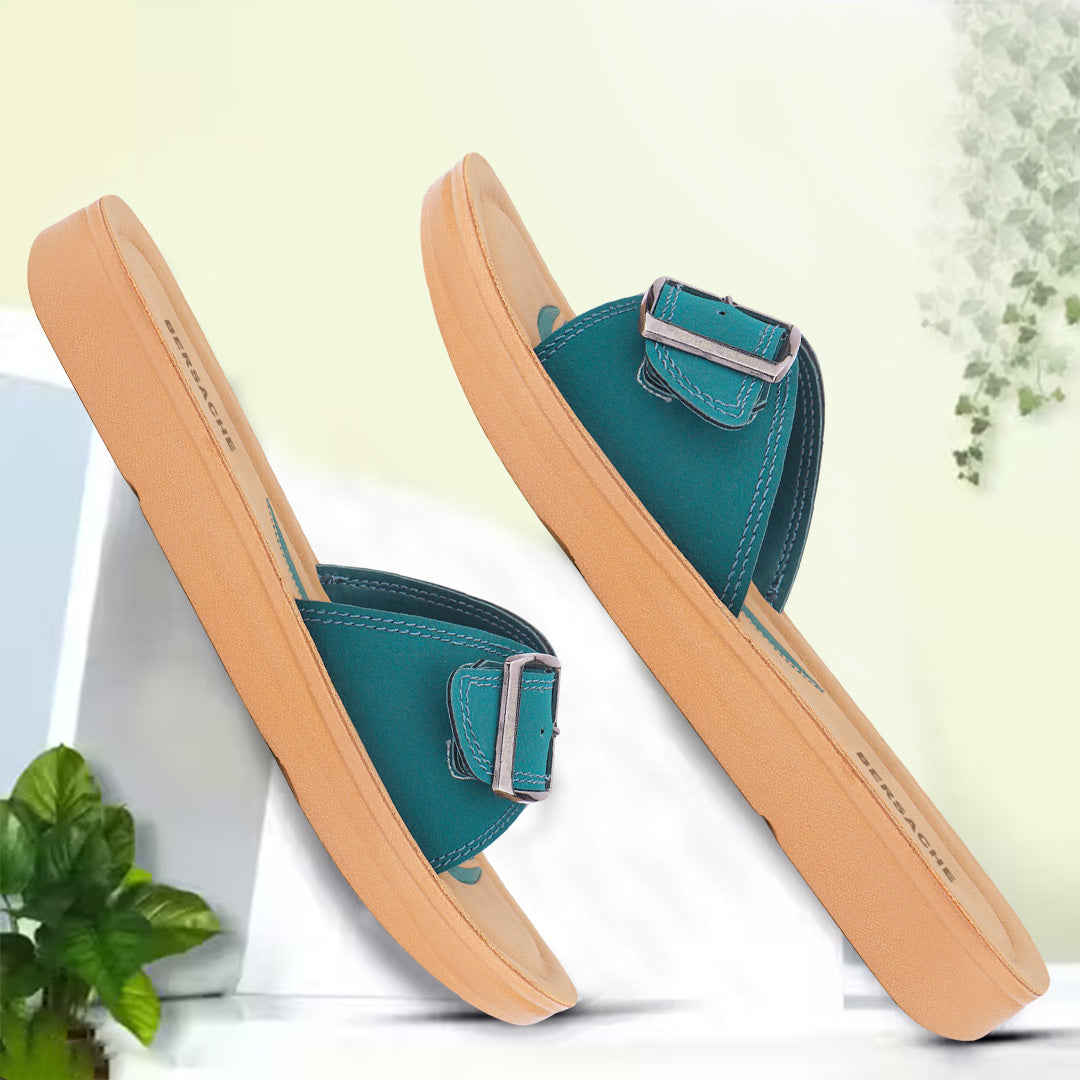 Bersache Extra Soft Classic Casual with Regular wear with Ultra Soft & Flexibility Technology Sandal For Women's/Girl's-Green-6228