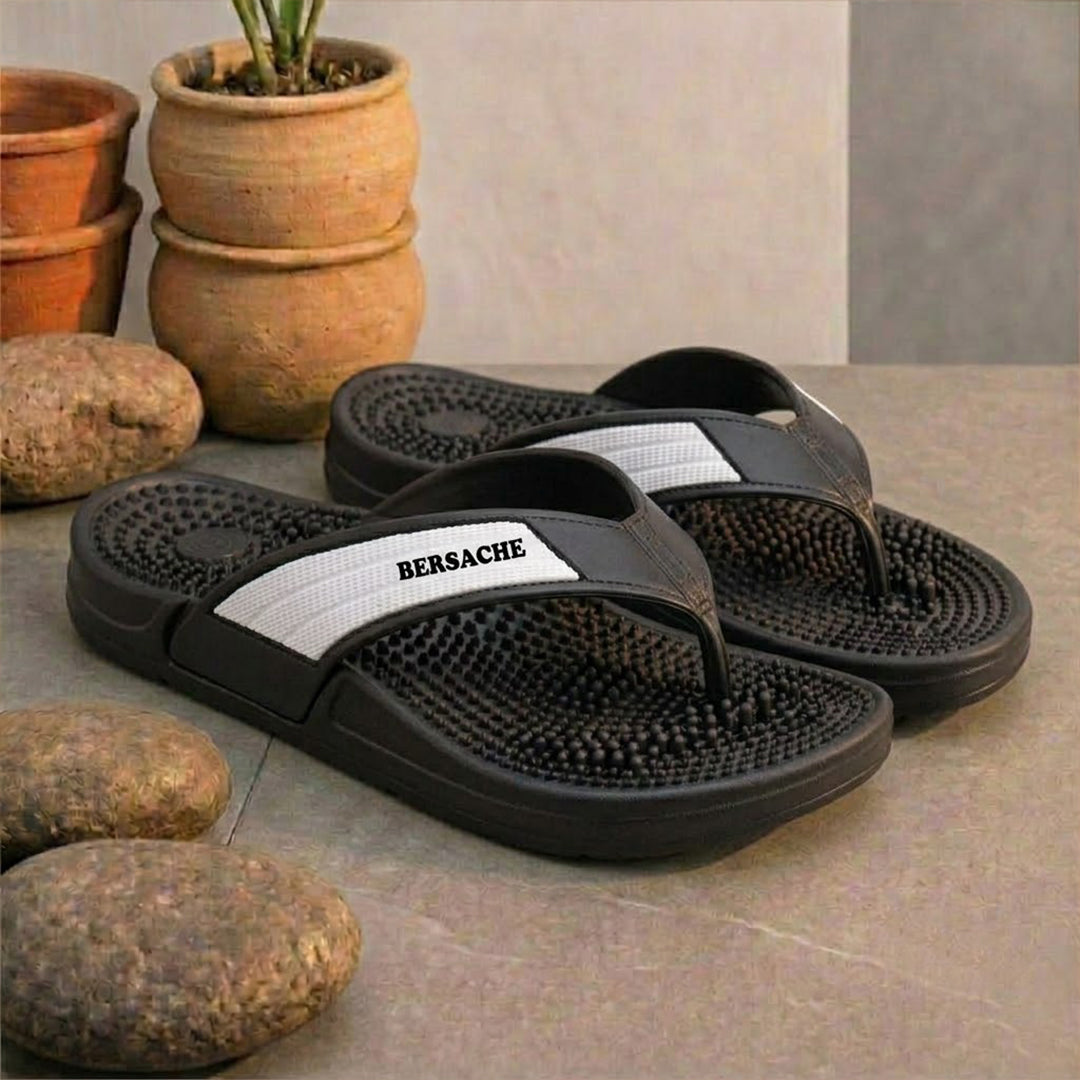 Bersache Extra Soft Classic Casual CHAPPAL with Regular wear with Ultra Soft & Flexibility Technology Slippers for Men's-(6335-Black).
