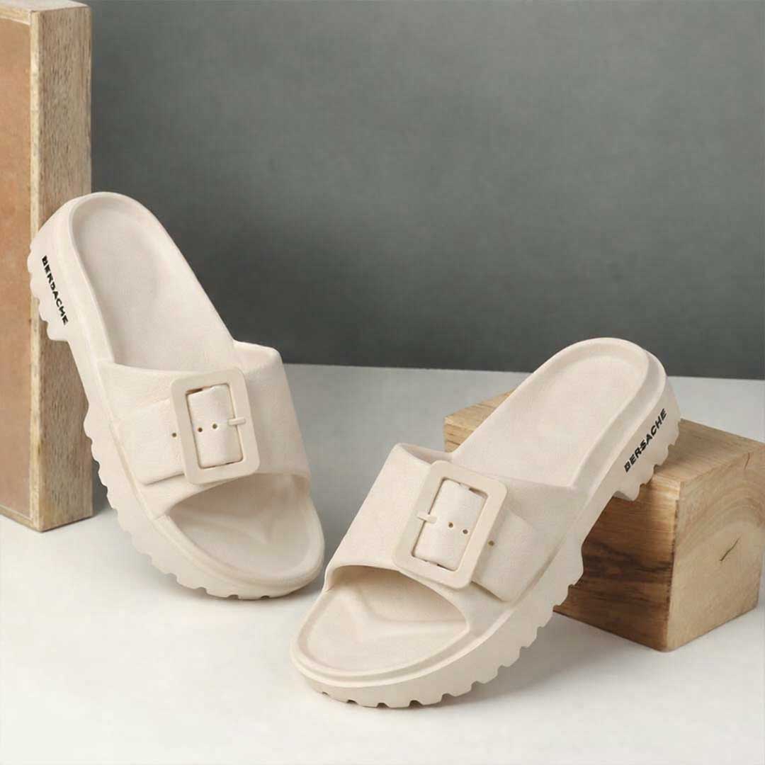 Bersache Extra Soft Classic Casual with Regular wear with Ultra Soft & Flexibility Technology Slipper for Women's-(6308-Beige)