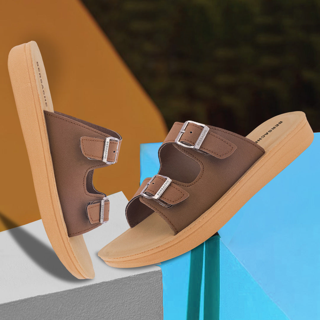 Bersache Extra Soft Classic Casual with Regular wear with Ultra Soft & Flexibility Technology Flip Flop For women's/Girl's-(Brown-6225)
