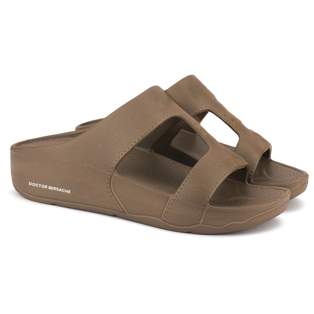 Doctor Bersache Newly Launched Orthopedic Comfort Sliders for Women | Diabetic Friendly | Extra Cushioning | Arch Support | Pain Relief | Brown-DB-114