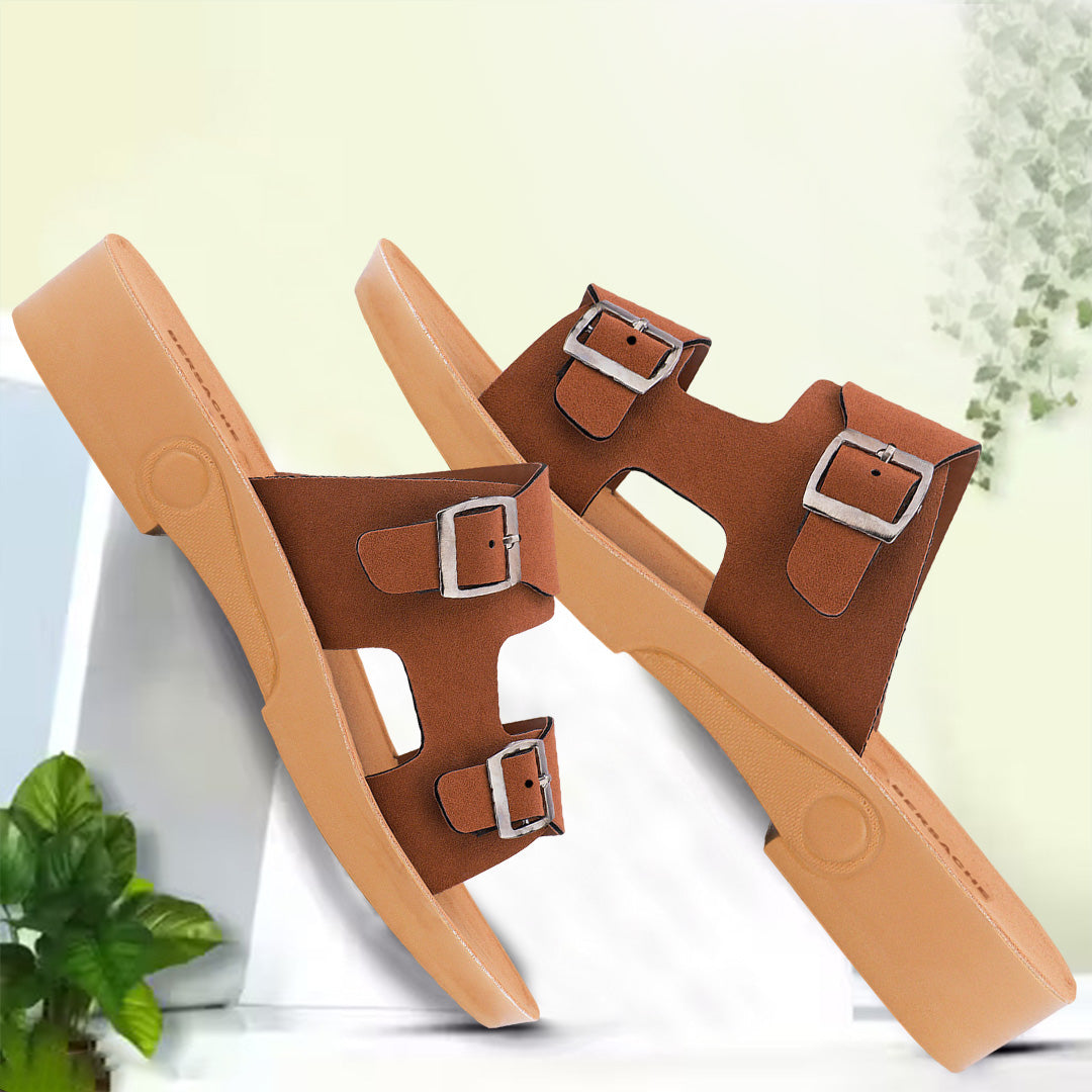 Bersache Extra Soft Classic Casual with Regular wear with Ultra Soft & Flexibility Technology Sandal's For Women's & Girl's-Brown-6234