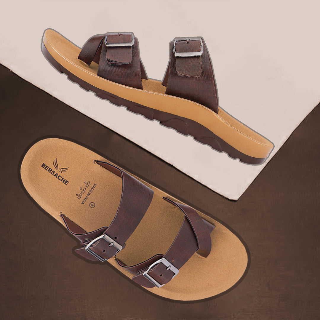 Bersache Extra Soft Classic Casual with Regular wear with Ultra Soft & Flexibility Technology Slipper For Men's & Boy's-Brown-6217
