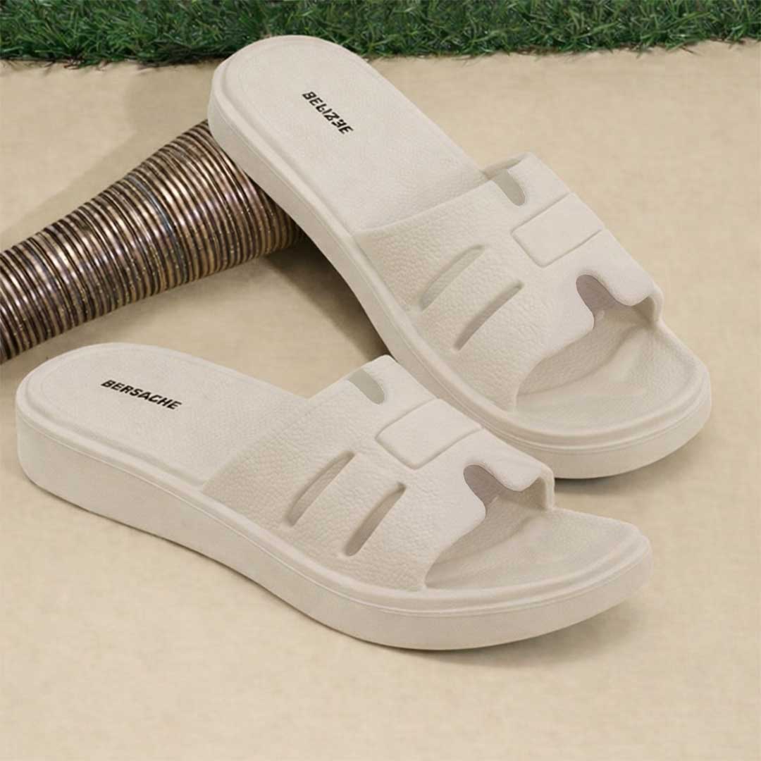 Bersache Extra Soft Classic Casual with Regular wear with Ultra Soft & Flexibility Technology Flip-Flop for Women's-(6301-Beige)