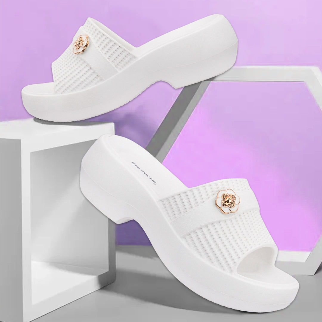 Bersache Extra Soft Classic Casual CHAPPAL with Regular wear with Ultra Soft & Flexibility Technology Slippers for Women's-(6291-White)