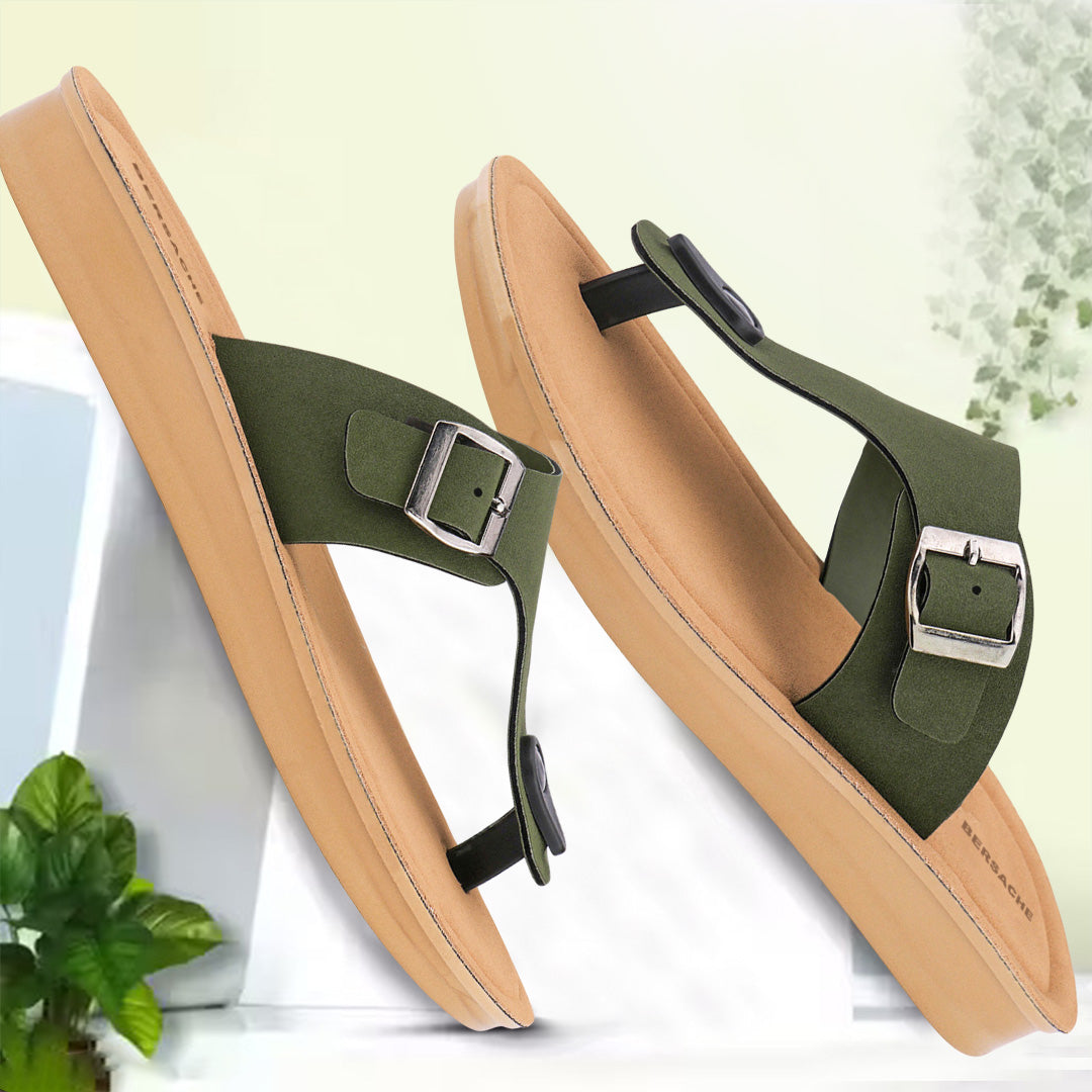 Bersache Extra Soft Classic Casual with Regular wear with Ultra Soft & Flexibility Technology Sandal For Women's/Girl's-Green-6258