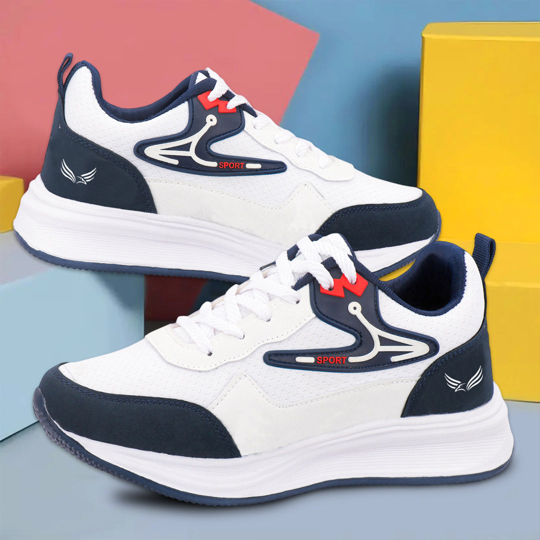 Bersache Casual Sneaker shoe for Men| Soft Cushioned Insole , Slip-Resistance Casuals For Men (White-8130)