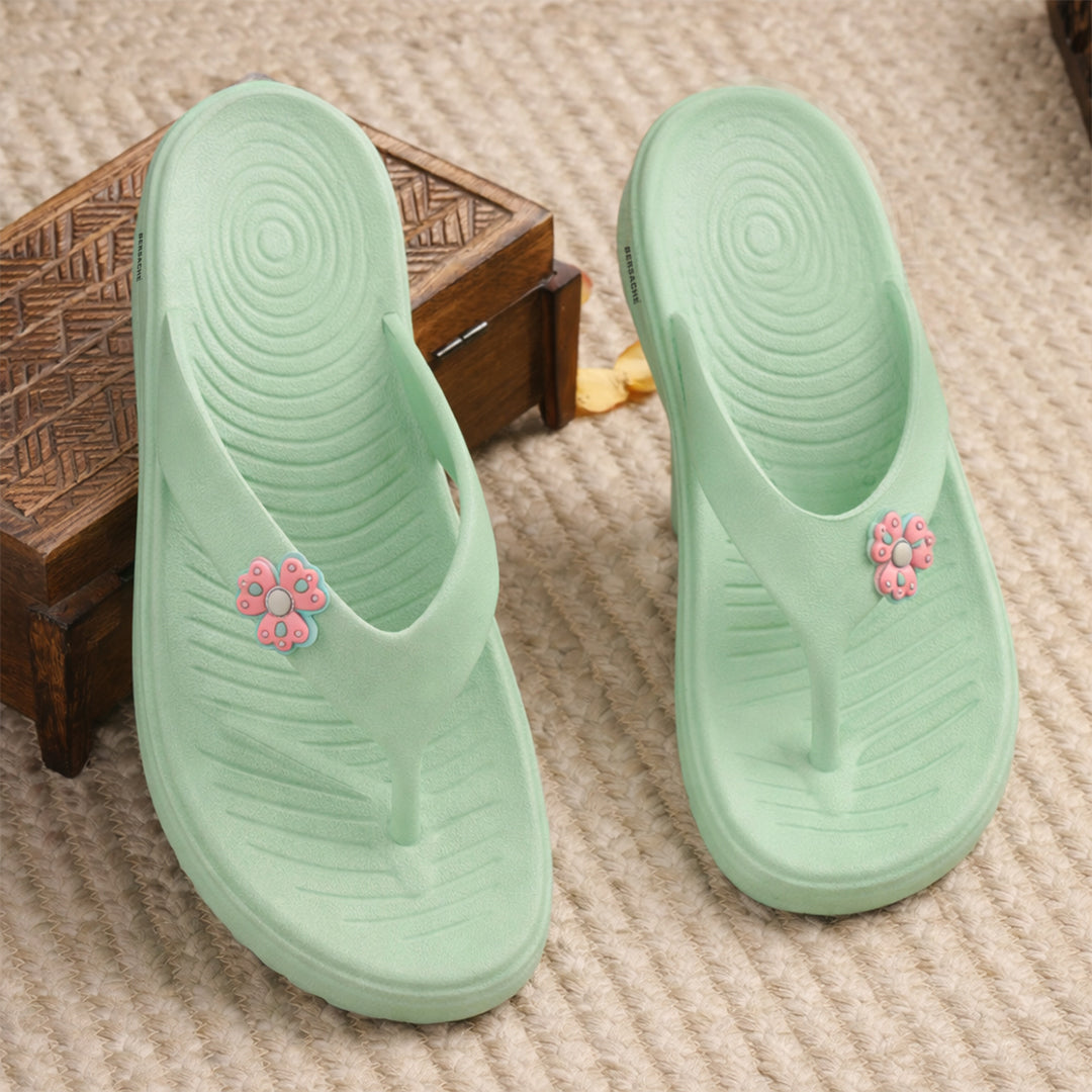 Bersache Extra Soft Classic Casual CHAPPAL with Regular wear with Ultra Soft & Flexibility Technology Slippers for Women's-(6297-Green)