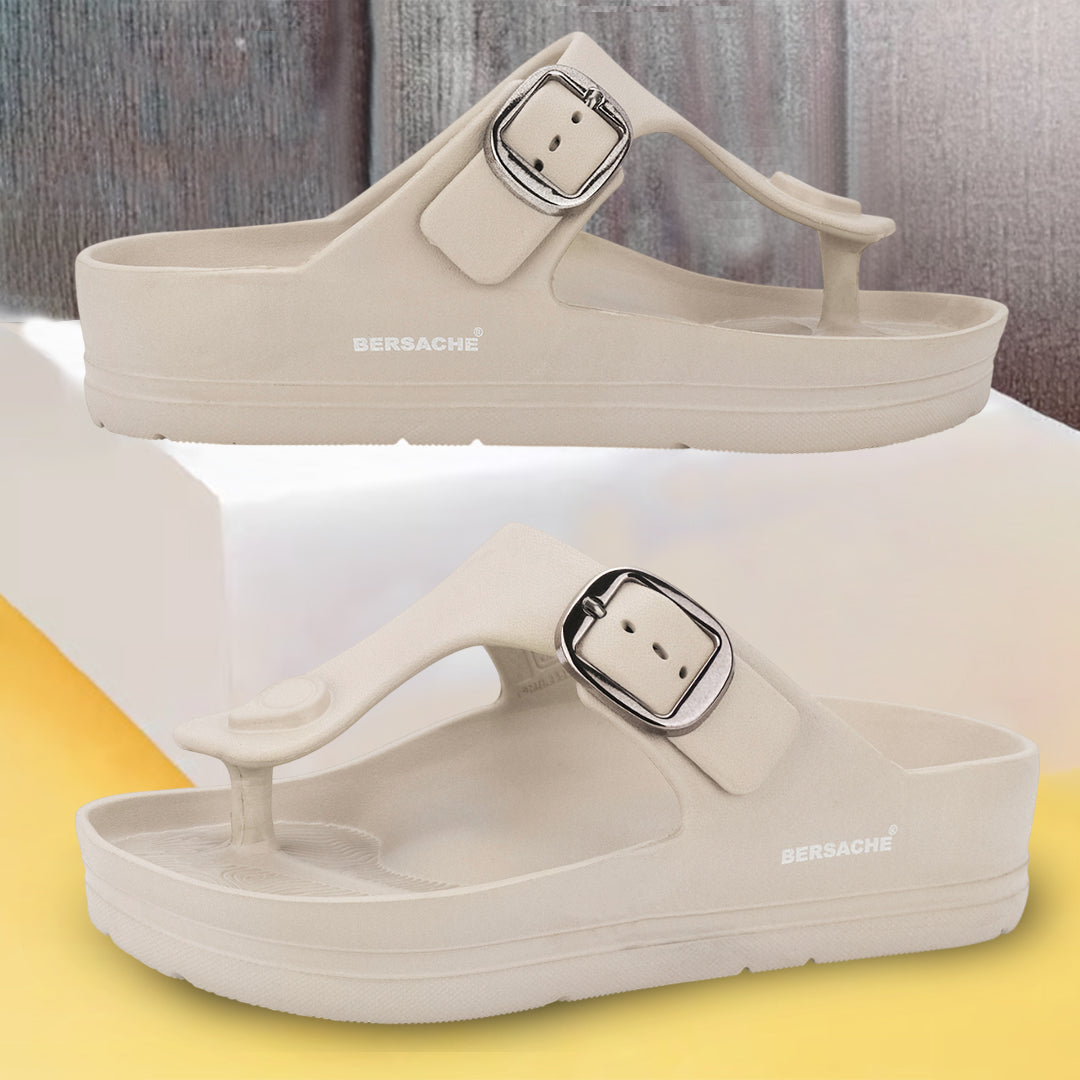 Bersache Extra Soft Classic Casual with Regular wear with Ultra Soft & Flexibility Technology Sandals for Men's-(6289-Beige)