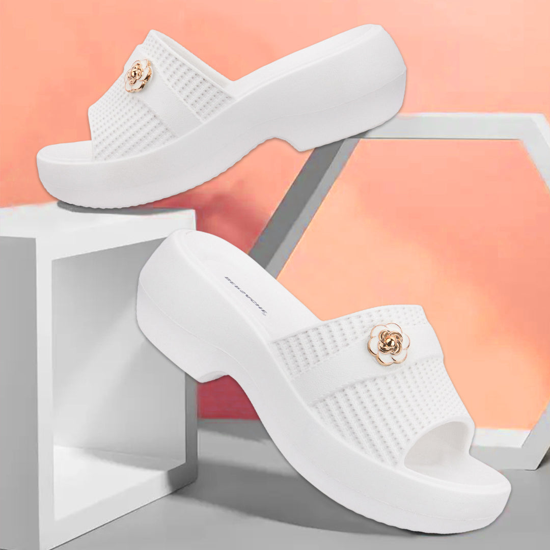 Bersache Extra Soft Classic Casual with Regular wear with Ultra Soft & Flexibility Technology Flip-Flop for Women's-(6291-White)